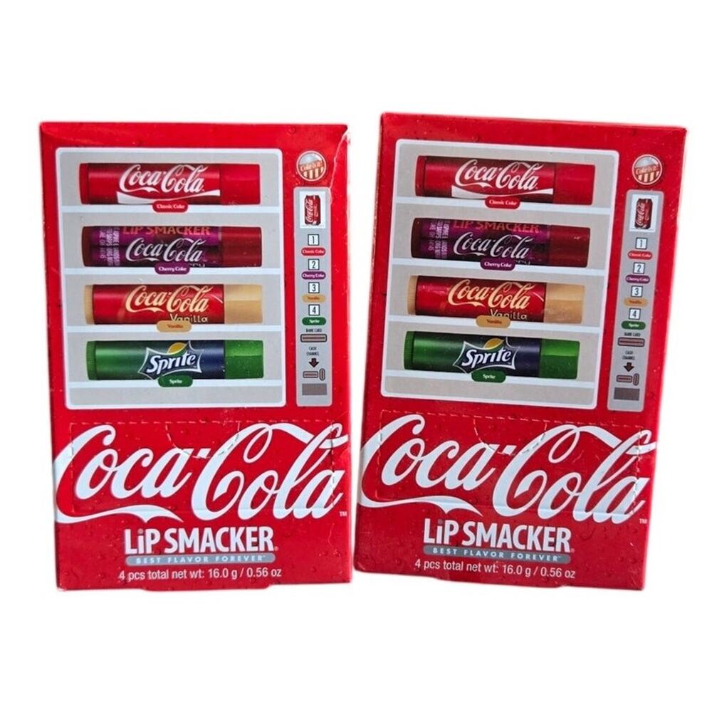 2-Pack Lip Smacker Coca-Cola Lip Balm Set 4-Piece Each New